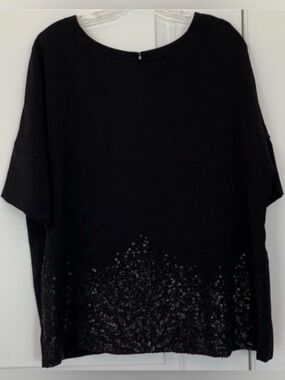 Black Sequined Calvin Klein Size XL Blouse(NWOT)